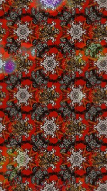 Küçük çiçekteki sevimli çiçek deseni. Raster deseni. Kahverengi renklerde. Raster illüstrasyonu. Soyut çiçek çizim kalıbı arkaplanı.