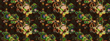 Varicolobrown Raster çizimi. Bir sürü kahverengi ve soyut çiçekli tropik eskiz deseni. Küçük çiçekte sevimli çiçek deseni var..