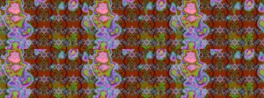 Kahverengi renkte çiçekli çiçek deseni. Suluboya tarzında kahverengi renkte çiçekler.