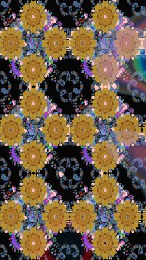 Çiçek desenli raster, siyah çizgi grafik desenli soyut raster arkaplan. Modern stil dokusu.