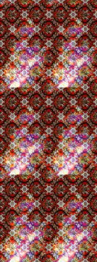 Suluboya elle çizilmiş çiçek desenli eskiz deseni. Parlak renkli fantezi çiçekleri, yapraklar, kahverengi renkli tomurcuklar, kahverengi.