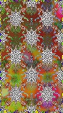 Küçük renkli çiçekler. Moda baskıları için zarif bir şablon. Kusursuz. Küçük çiçekte güzel bir desen. Çiçekli yaz çiçekleri. Motley illüstrasyonu.