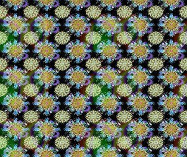 Tarafsız ve siyah renklerde güzel bir tekstil. Raster illüstrasyonu. Çiçeklerle suluboya desenleri.