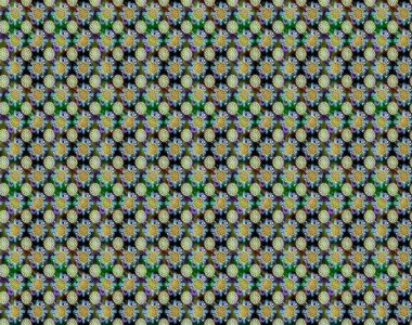 Raster illüstrasyonunda kusursuz çiçek deseni. Suluboya tarzında tarafsız ve yeşil renkte çiçekler.