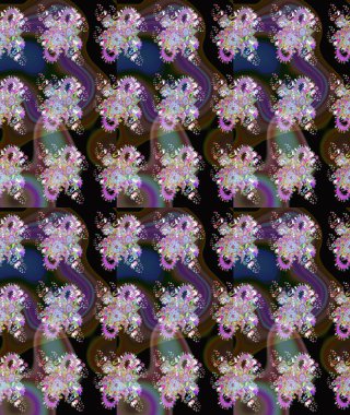 Hediye ambalaj kağıdı, tebrik kartları, posterler ve pankart tasarımı. Raster düz çiçek çizim deseni. Kahverengi renkte çiçekler.