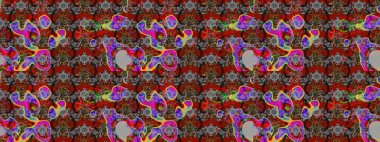 Soyut etnik raster çizim kalıbı. Kabile sanatı boho baskısı, klasik çiçek arkaplanı. Arkaplan dokusu, duvar kağıdı, gri renkli çiçek teması.