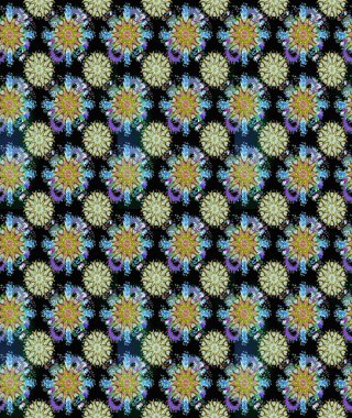 Düz Çiçek Elementleri Tasarımı. Raster illüstrasyonu. Renkli Bahar Temalı Kusursuz Arkaplan. Siyah ve nötr renklerde zarif çiçekli suluboya.