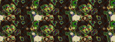 Çiçek desenli çizim. Raster illüstrasyonu. Asya tekstil tarzında. Kahverengi renkli çiçekler. Raster illüstrasyonu.