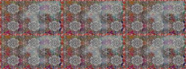 Çiçeksiz desenlerin resmi. Vadinin çiçekleri gri ve kahverengi renklerde.