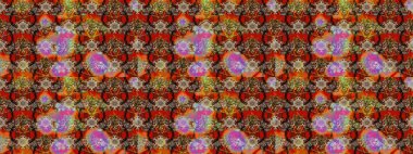 Yapraklı çiçekler ve kahverengi renkli papatya çiçekleri. Eskiz arkaplan modeli. Raster - stok.