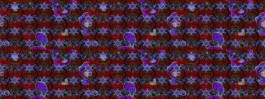 Çiçek duvar kağıdı. Renkli süs kenarı. Hint süsü. Çizim kalıbı. Raster illüstrasyonu. Kırmızı renklerde.