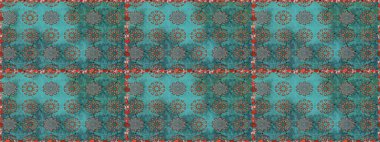 Güzel çiçek deseni. Mavi ve yeşil renkli çiçekler. Renkli Bahar Temalı Kusursuz Arkaplan. Düz Çiçek Elementleri Tasarımı.