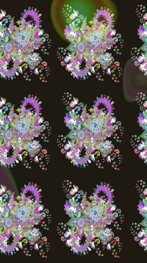 Ethnic Mandala ornament. Can be used for textile, greeting card, coloring book, phone case print. Indian floral paisley medallion pattern. Raster Henna tattoo style.