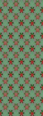 Hediye ambalaj kağıdı, tebrik kartları, posterler ve pankart tasarımı. Raster düz çiçek çizim deseni. Yeşil ve gri renkte çiçekler.