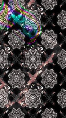 Siyah renkli çiçek desenli eskiz. Suluboya tarzında siyah renkte çiçekler.