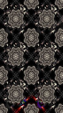 Raster illüstrasyonu. Robot resim. Siyah renkli çiçekler. Şirin çiçek elementleri..