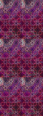 Hediye ambalaj kağıdı, tebrik kartları, posterler ve pankart tasarımı. Mor renkli çiçekler. Raster düz çiçek çizim deseni.