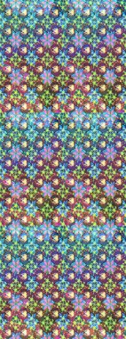 Bir sürü mavi soyut çiçekli tropikal eskiz deseni. Küçük çiçekteki sevimli çiçek deseni. Varicoloblue raster çizimi.