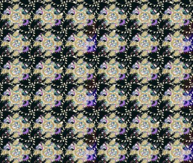 Raster illüstrasyonu. Küçük çaplı çiçeklerdeki basit şirin desenler. Tekstil veya kitap kapakları, imalat, duvar kağıtları, baskı, hediye paketi ve yapıştırma kitabı için çiçek eskiz geçmişi.