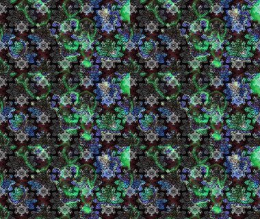 Gri kıvırcık çiçekler gri renkte şekillenir. Raster illüstrasyonu. Klasik çiçek tasarım elementleri.