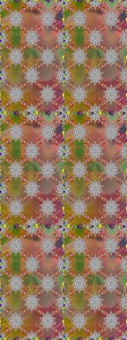 Raster illüstrasyonu. Kahverengi renklerde bahar çiçekleri. Patlayan çiçekler soyut olarak yerleştirilmiş. Raster deseni.