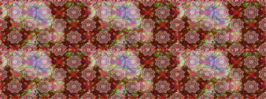 Raster çizimde sorunsuz çiçek desenli. Düz çiçek öğeleri tasarım. Fantezi kumaş deseni. Bahar Tema Dikişsiz desen arka plan rengi.