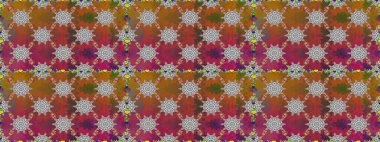 Patlayan çiçekler soyut olarak yerleştirilmiş. Kahverengi renklerde bahar çiçekleri. Raster deseni. Raster illüstrasyonu.