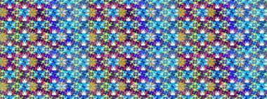 Küçük çiçekte hoş bir çiçek deseni var. Mavi renkler ve parlak çiçekler üzerine soyut çizim deseni. Çiçek elementli zarif raster dokusu..