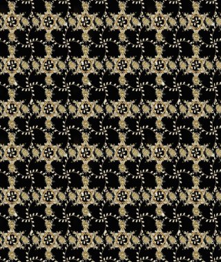 Siyah renkli çiçekler. Kumaş desenli papatya çiçekleri ayrıntıları.