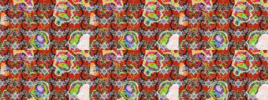 Yapraklı çizim şekli. Şirin, zarif çiçekler Raster illüstrasyonu. Poster ya da kapak için arka plan. Tekstil için figür. Davetiye ve kartpostal tasarımı için dekoratif çiçek unsurları.