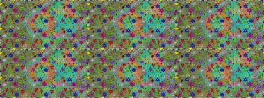 Raster illüstrasyonunda kusursuz çiçek deseni. Suluboya tarzında yeşil renkte çiçekler.