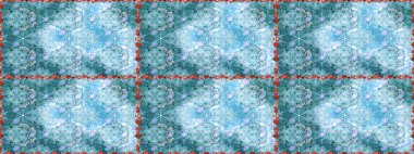 Mavi renkli çiçekler. Raster illüstrasyonu. Tropik, dikişsiz çiçek deseni..