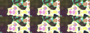 Renkli Bahar Teması eskiz kalıbı. Düz Çiçek Elementleri Tasarımı. Güzel kumaş deseni. Raster illüstrasyonunda çiçek deseni çizimi.