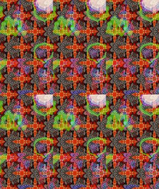 Raster resim. Güzel kumaş deseni. Doodle çiçekler ve dalları, otlar ve çiçekler. Elle çizilmiş.