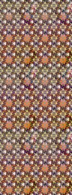 Düz Çiçek Elementleri Tasarımı. Kahverengi renkli şirin çiçek deseni. Raster Modaya uygun kumaş deseni. Renkli Bahar Teması çizim şablonu.