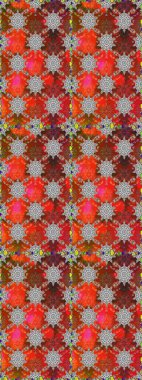 Raster Çiçek İllüstrasyonu güzel tekstil. Kahverengi renklerde etnik çiçeklerle kusursuz bir desen..