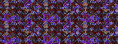 Kumaş desenli papatya çiçeği detayı. Kahverengi renkte çiçekler.