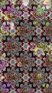 Raster illüstrasyonu. Güzel kumaş deseni. Hoş bir çiçek geçmişi var. Küçük çiçekte çizim deseni.