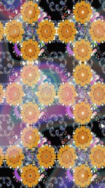 Küçük renkli çiçekler. Motley illüstrasyonu. Küçük çiçekte güzel bir desen. Moda baskıları için zarif bir şablon. Bahar çiçekleri ve bej çiçekleri.