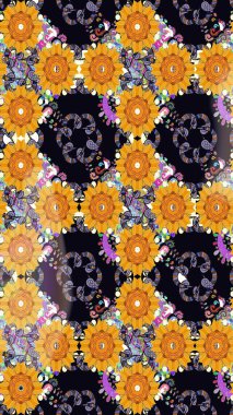 Robot resim. Küçük çiçekte güzel bir desen. Moda baskıları için zarif bir şablon. Çiçekli bahar çiçekleri. Motley illüstrasyonu. Küçük renkli çiçekler..