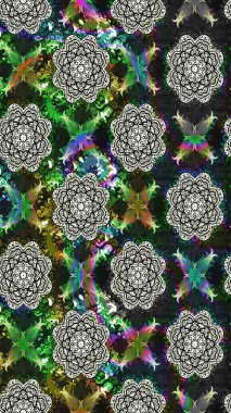 Çiçekli karalama şeklinde Raster çiçek deseni. Yumuşak, bahar çiçekli arka plan. Gri renkli çiçekler.