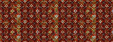 Soyut etnik raster çizim kalıbı. Kabile sanatı boho baskısı, klasik çiçek arkaplanı. Arkaplan dokusu, duvar kağıdı, kahverengi renkli çiçek teması.