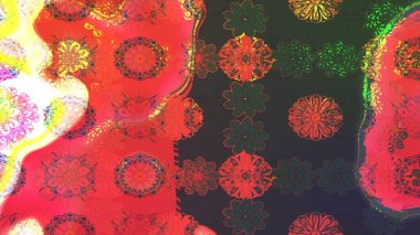 Güzel kumaş deseni. Düz Çiçek Elementleri Tasarımı. Renkli Bahar Teması eskiz kalıbı. Raster illüstrasyonunda çiçek deseni çizimi.