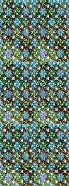 El çizimi. Çiçekli, yapraklı, çiçek desenli eskiz. Raster illüstrasyonu.