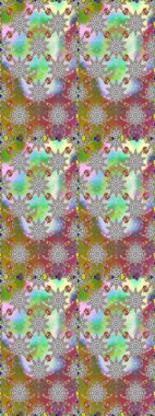 Süslü kumaş deseni. Raster illüstrasyonunda kusursuz çiçek deseni. Renkli Bahar Temalı Kusursuz Arkaplan. Düz Çiçek Elementleri Tasarımı.