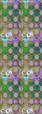 Çocuksu tasarım. El çizimi çiçekli, pürüzsüz bir desen. Tekstil, kumaş, ambalaj, hatıra defteri için hoş bir çiçek arkaplanı. Yeşil ve gri arkaplanda.