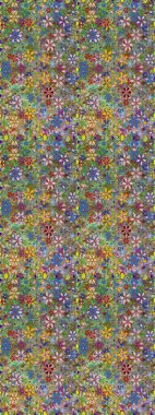 Süslü kumaş deseni. Raster illüstrasyonunda kusursuz çiçek deseni. Renkli Bahar Temalı Kusursuz Arkaplan. Düz Çiçek Elementleri Tasarımı.