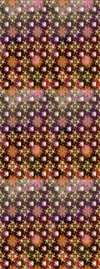 Kahverengi ve bej renkler üzerine çiçek desenli eskiz, el yapımı papatyalar, papatyalar. Tekrar eden çiçek arkaplanı, zarif kahverengi ve bej renkli çiçek duvar kağıdı..