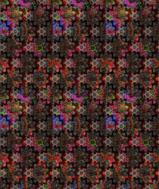 Modern gelişim, siyah raster arka plan duvar kâğıdı illüstrasyonu, klasik çizgi çizgisi, desenli desenli çiçekler, çiçekli süsler. Çiçekli el çizimi çizimi deseni.