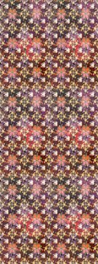 Raster illüstrasyonu. Kahverengi renklerde. Çiçek buketleriyle klasik tarzda eskiz deseni.